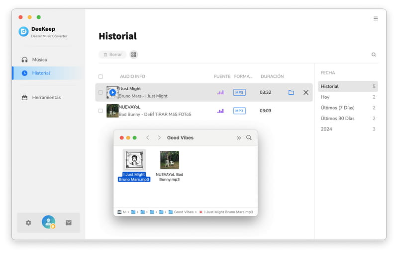 vertificar conversión historial