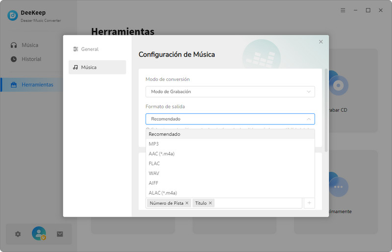 Personalizar la configuración de salida