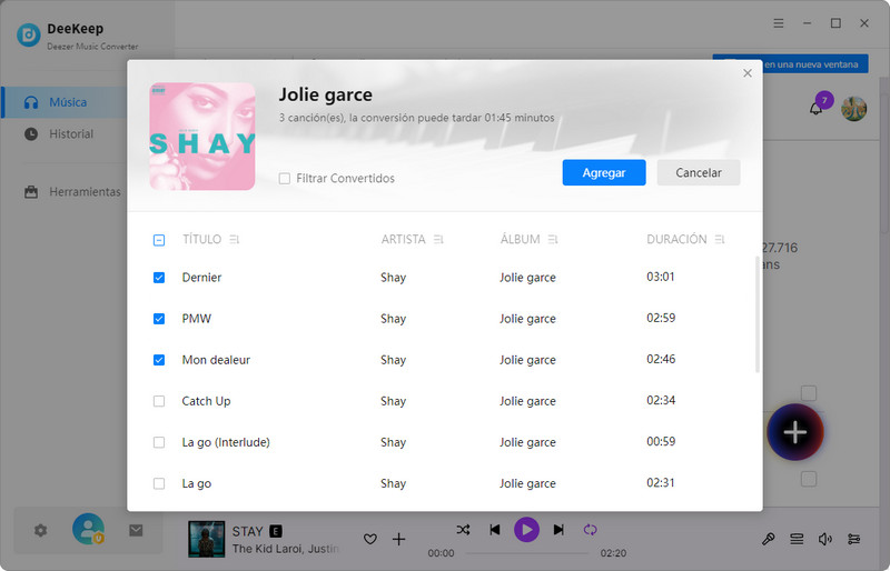 seleccionar canciones