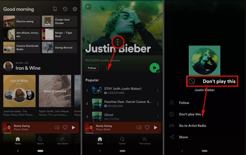 block artist on spotify mobile