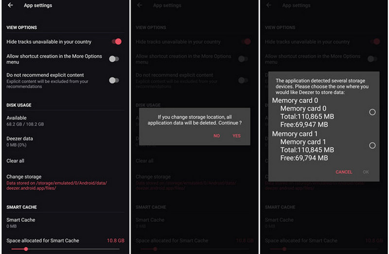 Change Deezer Downlods Location on Android