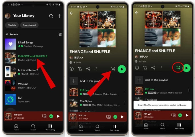 spotify shuffle mobile