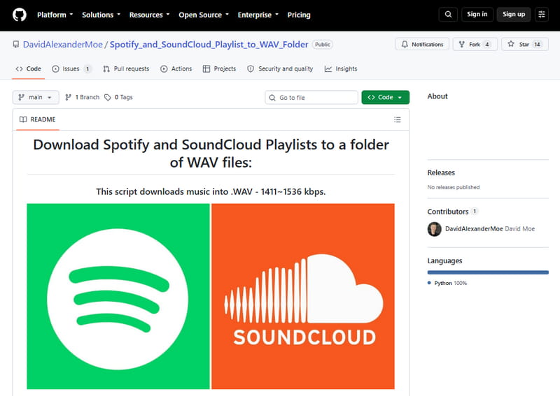 spotify and soundcloud playlist to wav folder