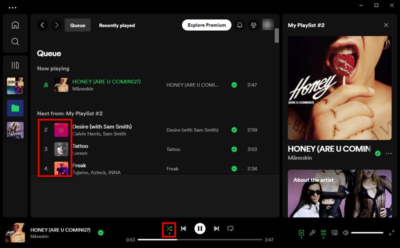 spotify shuffle desktop