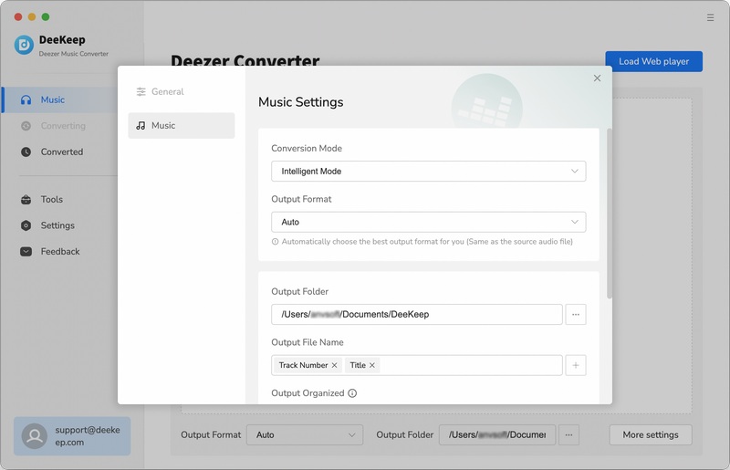 Customize output settings