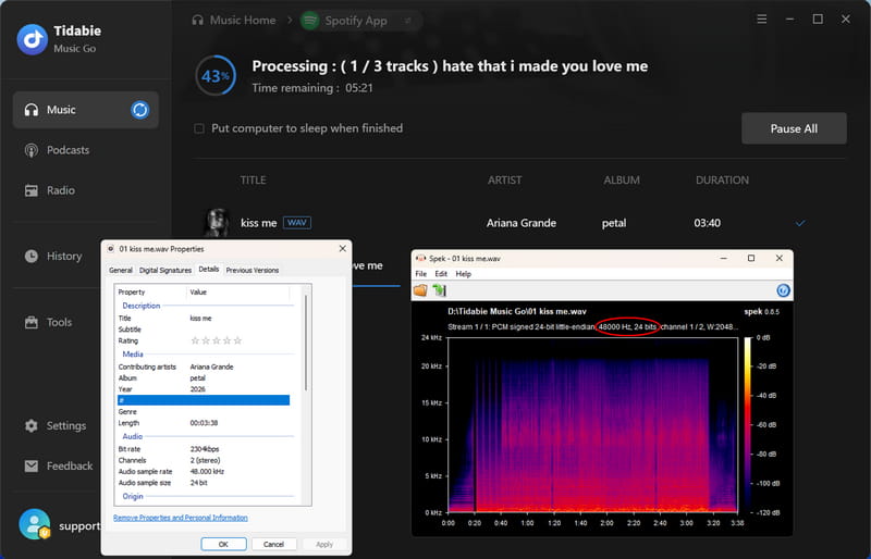 converting spotify to wav