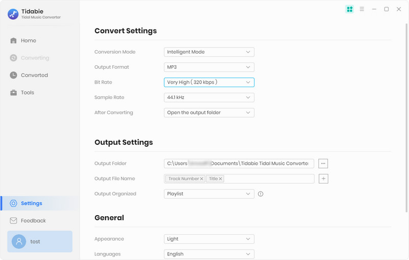 customize output settings