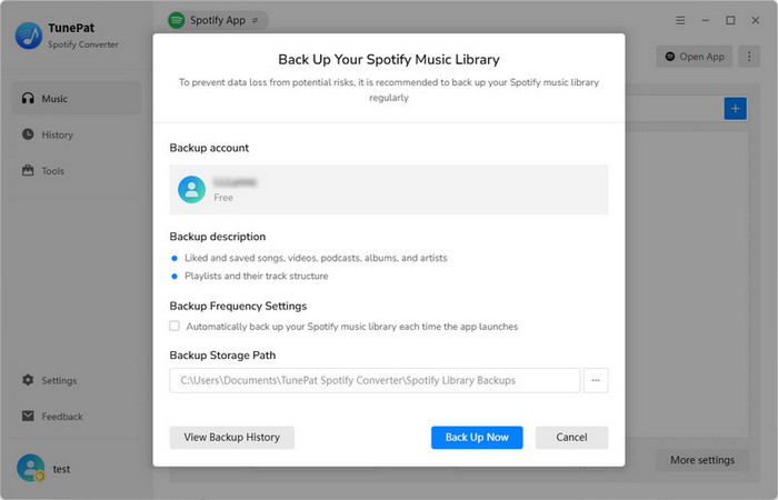 Back up Spotify Music Account using TunePat