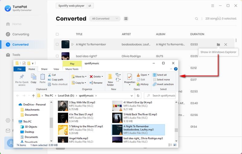 Check the Downloaded Spotify Music on Local Computer